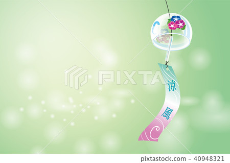 Hotemaka Omihai明信片設計（水平）背景|與牽牛花風鈴的風景|夏天圖像 40948321