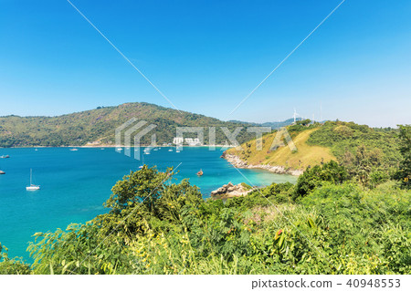 View on Nai Harn bay beach beach at Rawai area View on Nai Harn bay beach beach at Rawai area 40948553