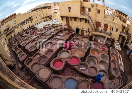 Morocco Fes' skin tanning factory (Tannelli) Morocco Fes' skin tanning factory (Tannelli) 40948567