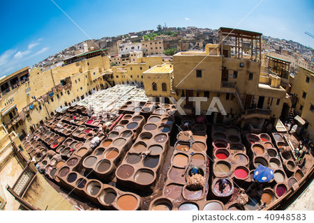 Morocco Fes' skin tanning factory (Tannelli) Morocco Fes' skin tanning factory (Tannelli) 40948583
