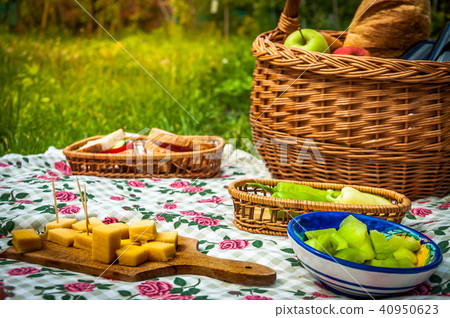 Picnic scene in the park 40950623