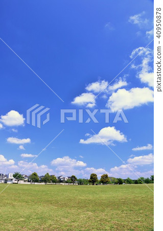 Pleasant blue sky and the landscape of the park Pleasant blue sky and the landscape of the park 40950878