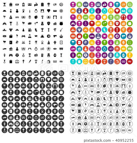 100 premium icons set vector variant - Stock Illustration [40952255 ...