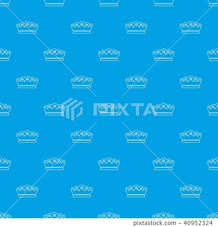 King crown pattern vector seamless blue - Stock Illustration [40952324 ...