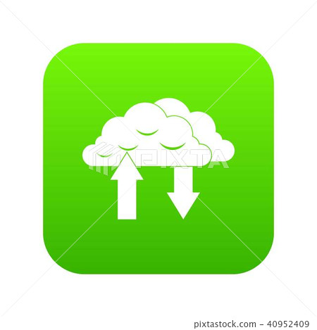 Clouds with arrows icon digital green 40952409