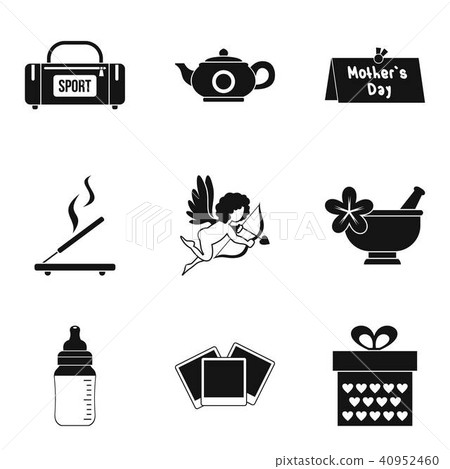 Dame welfare icons set, simple style 40952460