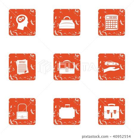 Paper document icons set, grunge style - Stock Illustration [40952554 ...
