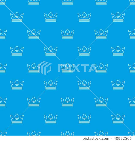 Steel crown pattern vector seamless blue - Stock Illustration [40952565 ...