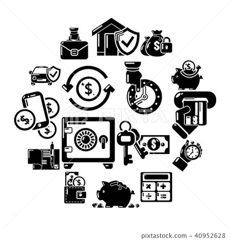 Credit icons set, simple style 40952628