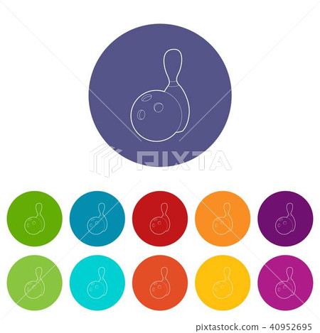 Bowling icon, outline style 40952695