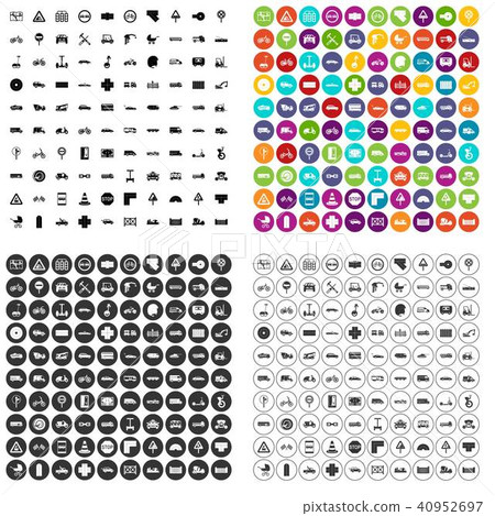 100 road icons set vector variant 100 road icons set vector variant 40952697