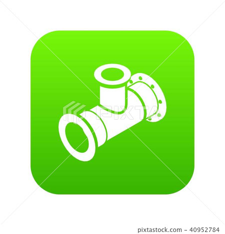 Tee pipe icon green vector Tee pipe icon green vector 40952784