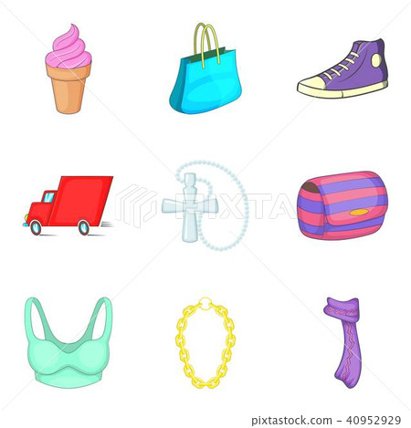 Woman marketing icons set, cartoon style Woman marketing icons set, cartoon style 40952929
