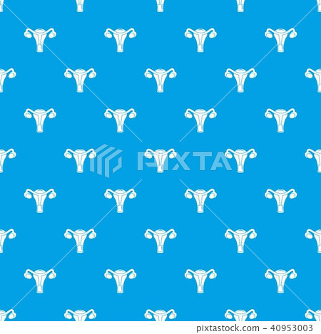 Female reproductive organ pattern vector seamless blue 40953003