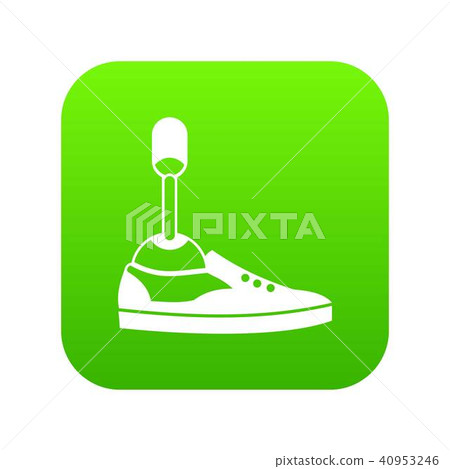Prosthetic leg icon digital green 40953246