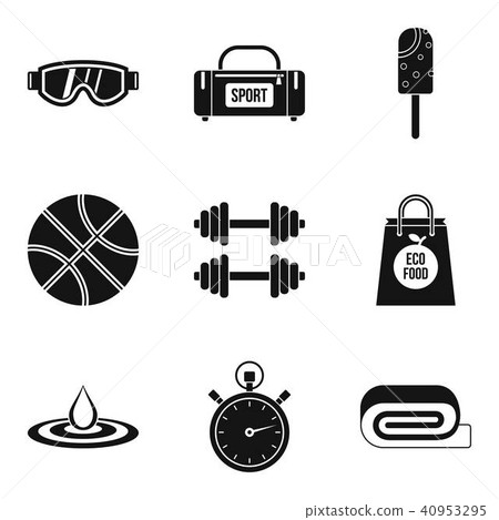 Female body icons set, simple style Female body icons set, simple style 40953295