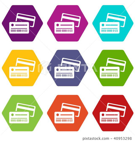 Credit card icons set 9 vector Credit card icons set 9 vector 40953298