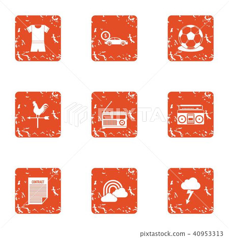 Rich lifestyle icons set, grunge style Rich lifestyle icons set, grunge style 40953313