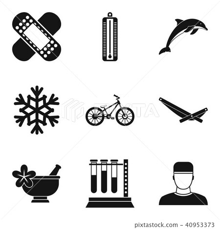 Body protection icons set, simple style - Stock Illustration [40953373 ...