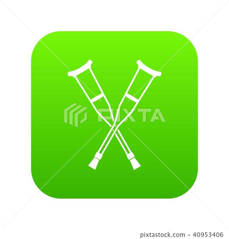 Crutches icon digital green Crutches icon digital green 40953406