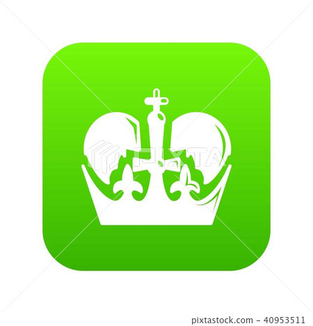 Monarch crown icon green vector 40953511