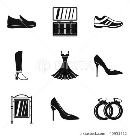 Female accessories icons set, simple style Female accessories icons set, simple style 40953512