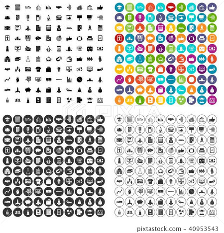 100 startup icons set vector variant - Stock Illustration [40953543 ...