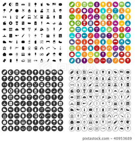 100 street food icons set vector variant 100 street food icons set vector variant 40953689