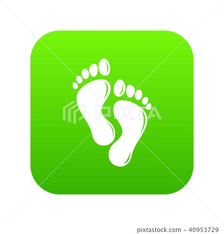 Footprints icon green vector 40953729