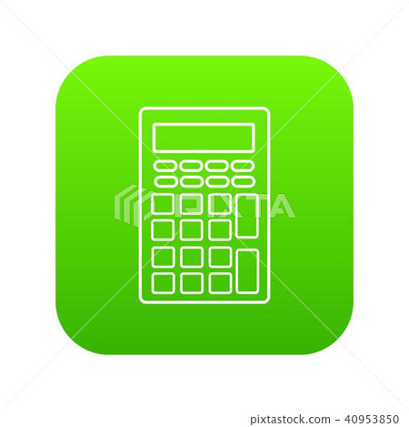 Calculator icon green vector Calculator icon green vector 40953850
