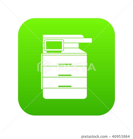 Multipurpose device, fax, copier and scanner icon digital green Multipurpose device, fax, copier and scanner icon digital green 40953864