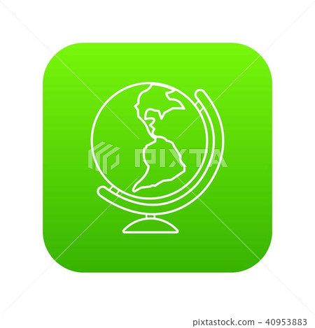Globe icon green vector 40953883