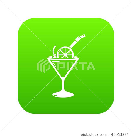 Cocktail icon green vector 40953885