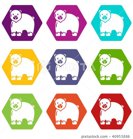 Canadian bear icons set 9 vector 40953886