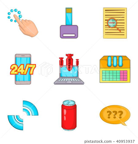 Work creation icons set, cartoon style 40953937