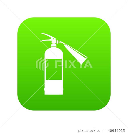 Fire extinguisher icon digital green 40954015
