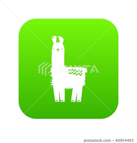 Llama icon green vector 40954403