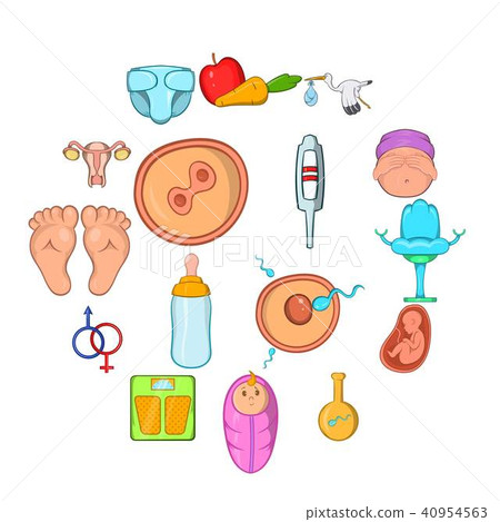 New born baby icons set New born baby icons set 40954563