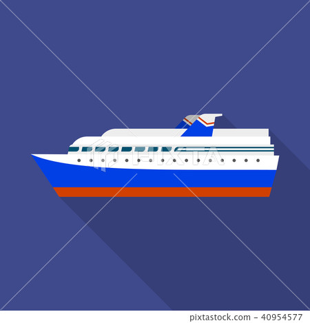 Cruise liner ship icon, flat style 40954577