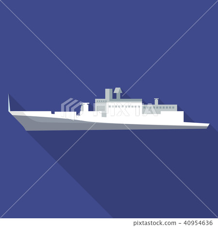 Cargo passenger ship icon, flat style 40954636
