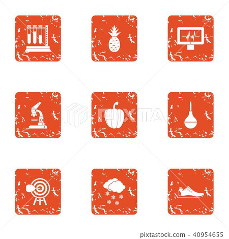 Lab establishment icons set, grunge style 40954655