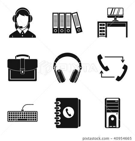Working premise icons set, simple style 40954665