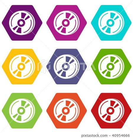 Cd icons set 9 vector 40954666