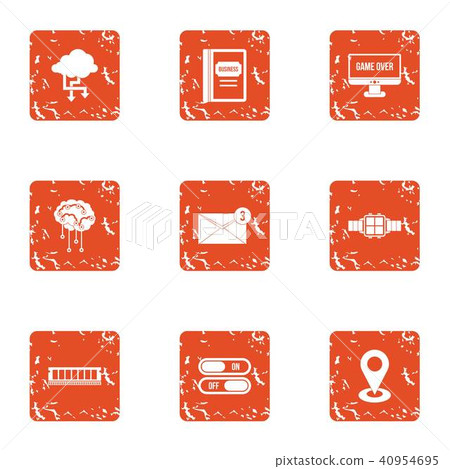 Technical school icons set, grunge style Technical school icons set, grunge style 40954695