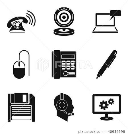 Cozy work icons set, simple style Cozy work icons set, simple style 40954696
