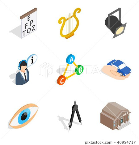 Labour inspector icons set, isometric style 40954717