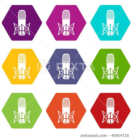 Studio microphone icons set 9 vector 40954728