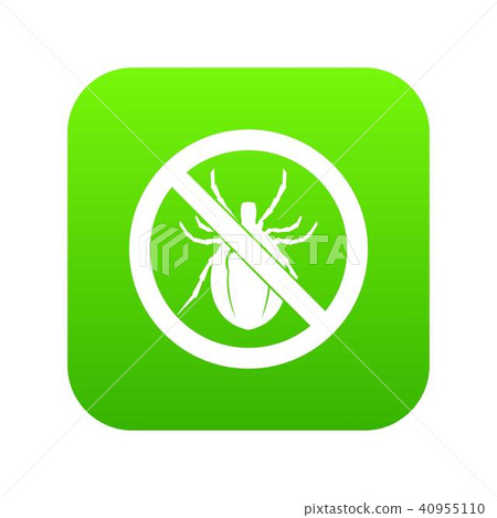 No bug sign icon digital green No bug sign icon digital green 40955110