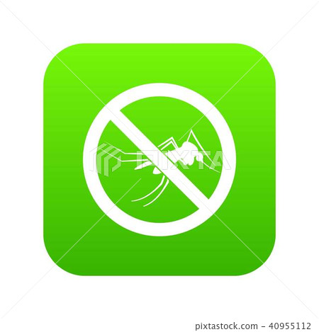 No mosquito sign icon digital green No mosquito sign icon digital green 40955112