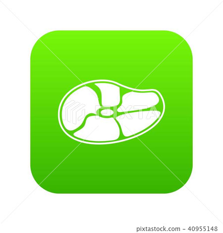 Steak icon digital green 40955148